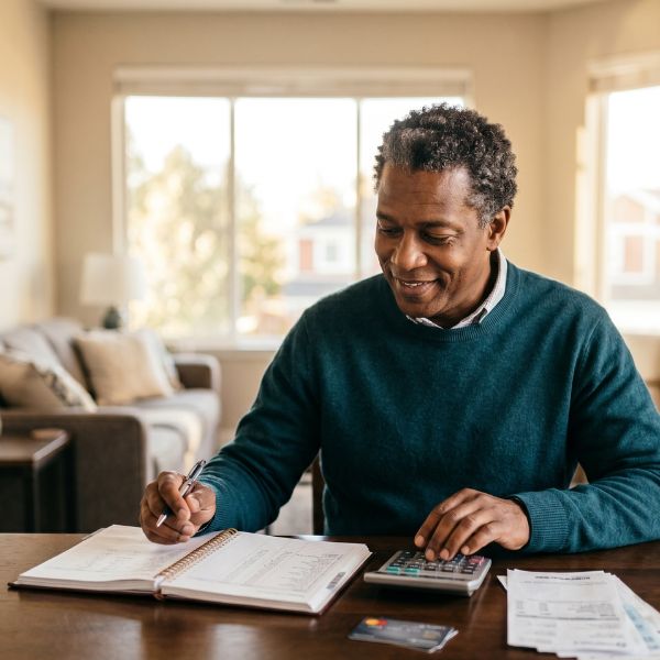 man writing