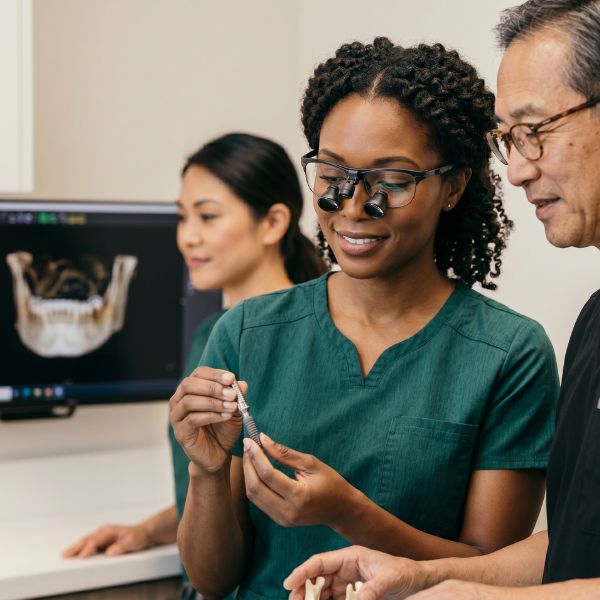 dentist examining technology