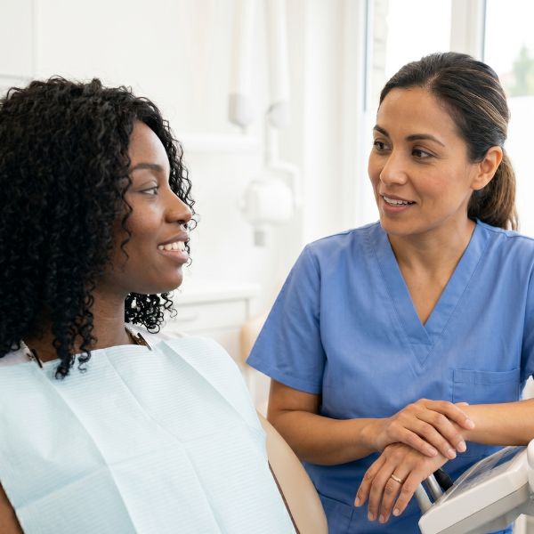 woman and dentist