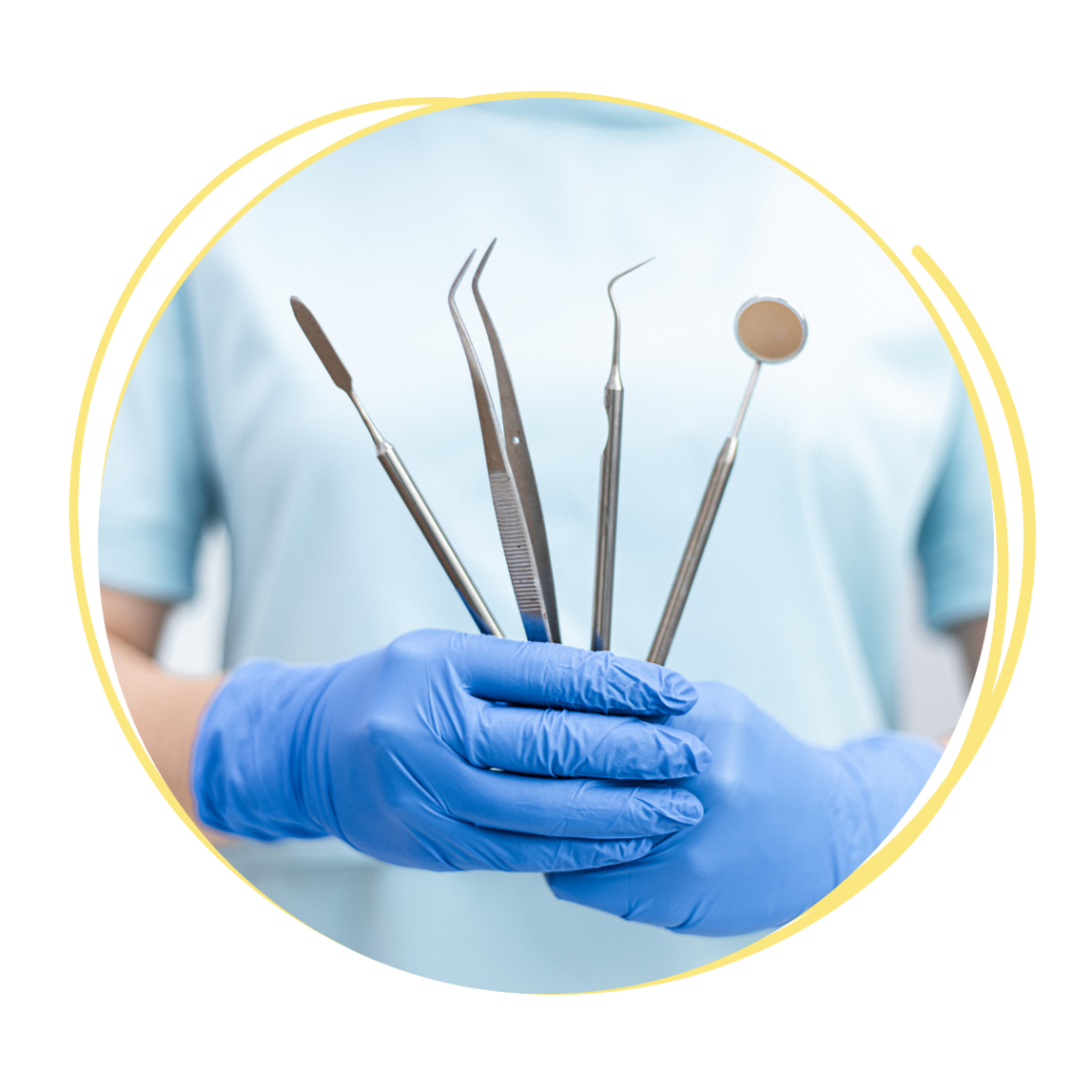 tech holding dental tools
