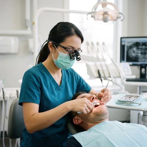 patient and dentist
