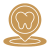 location icon with a tooth inside the location pin